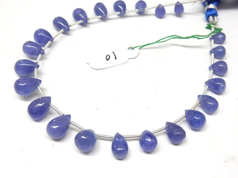 Tanzanite Beads,Tanzanite-Tear-Drops,Beads-Super Top AAA High Quality Dark Blue Tanzanite Smooth Briolette Tear-Drops Size-5-8MM Tanzanite