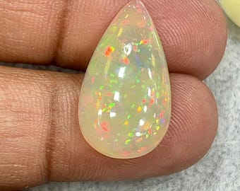 Natural Ethiopian Opal Cabochon Pear Shape 24x13x5MM 5.95 Carat Multi Fire Opal Loose Gemstone AAA Quality Jewelry Making Stone