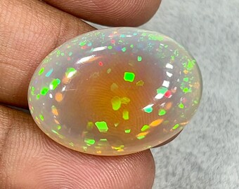 Natural Ethiopian Opal Cabochon AAA Multi Fire Oval Shape 29x21x8mm 28.90 Carat Loose Gemstone Jewelry Making Stone