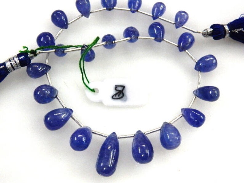 Tanzanite Beads,Tanzanite-Tear-Drops,Beads-Super Top AAA High Quality Dark Blue Tanzanite Smooth Briolette Tear-Drops Size-5-8MM