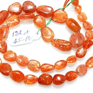 Honey Bee Brown Sunstone Beads: Elegant Gemstone Nuggets (45 Beads)