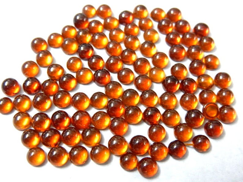 Hessonite Cabochon,Hessonite Gemstone,Hessonite Garnet Cabochon,4 mm Round Gemstone Cabochon 50 Cab