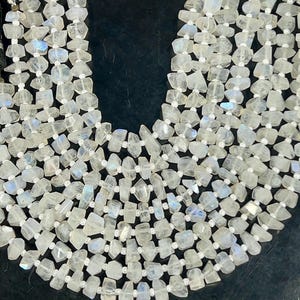 Rainbow Moonstone Faceted Nugget Beads, 8-10 mm Approx Size,AAA Quality Rainbow Moonstone Faceted Tumble, Length 8 Inch