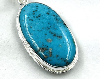Turquoise sterlingzilveren hanger Arizona - zeeblauwe edelsteen
