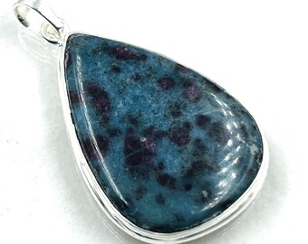 92.5 Sterling Silver Natural  Designer Ruby Kyanite Gemstone Pendent 28x41MM -16Gram Direct From Factory