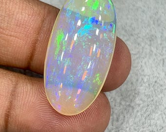 Natural Ethiopian Opal Cabochon AAA Multi Fire Oval Shape 33x16x9MM 21.5 Carat Loose Gemstone Jewelry Making Stone