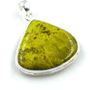 925 Pendent - Unique Green Opal Silver Pendant, Natural Opal Gemstone Jewelry, Handmade Gift for Her, Ethereal Elegance & Shine