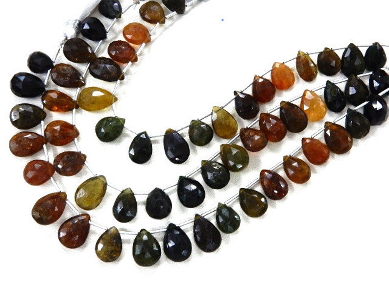 Tourmaline,Tourmaline Beads,Tourmaline Pear-Drops,Tourmaline Briolette,AA Faceted Drops Size-10x12-9x14MM 315Carat-3 Strand
