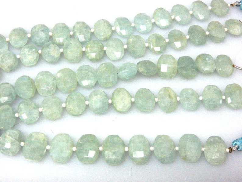 Natural Milky Aquamarine Gemstone Faceted Oval Beads AAA Quality Size 10x14MM Wholesale Price