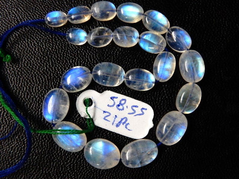 Rainbow Moonstone Beads,Smooth Oval Beads Strong Blue Fire AAA Quality Size 58.550Ct 21Pc Wholesale Price 100/% Natural 5x7-8x12MM