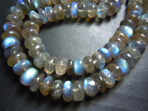 AAA Labradorite Beads: Natural Blue Fire Gemstone Rondelles