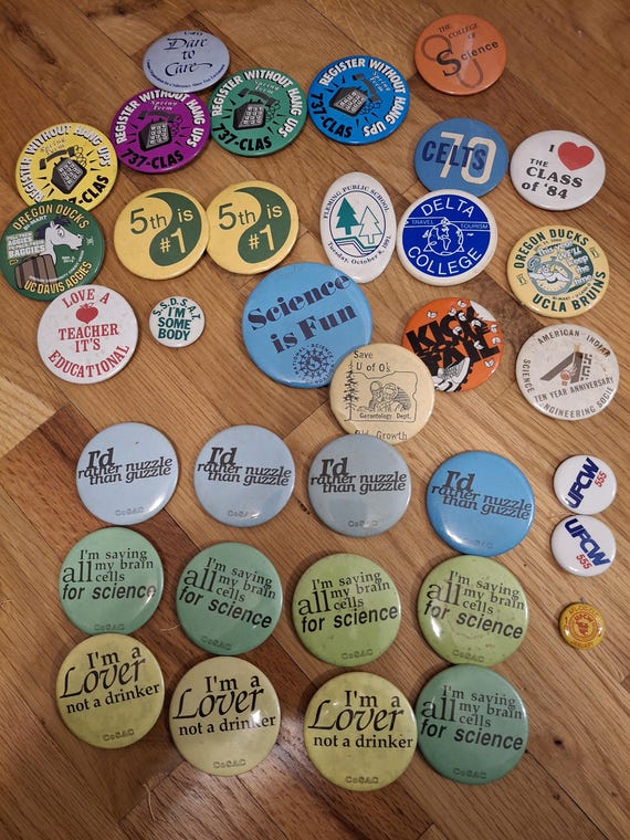 Vintage Button Pin Collection Random Assorted Pin… - image 7