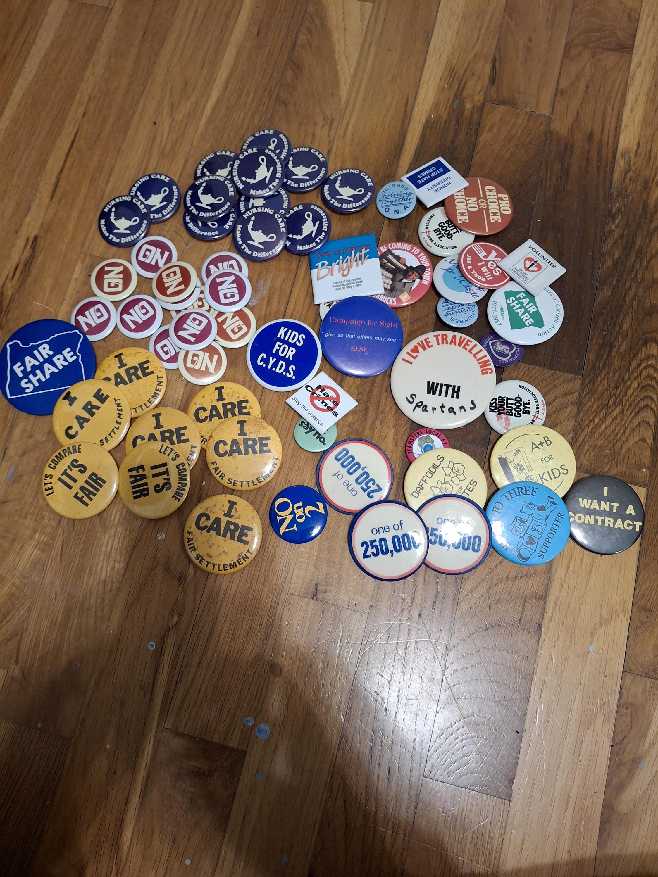 Vintage Button Pin Collection Random Assorted Pinbacks Mystery Pins - Etsy