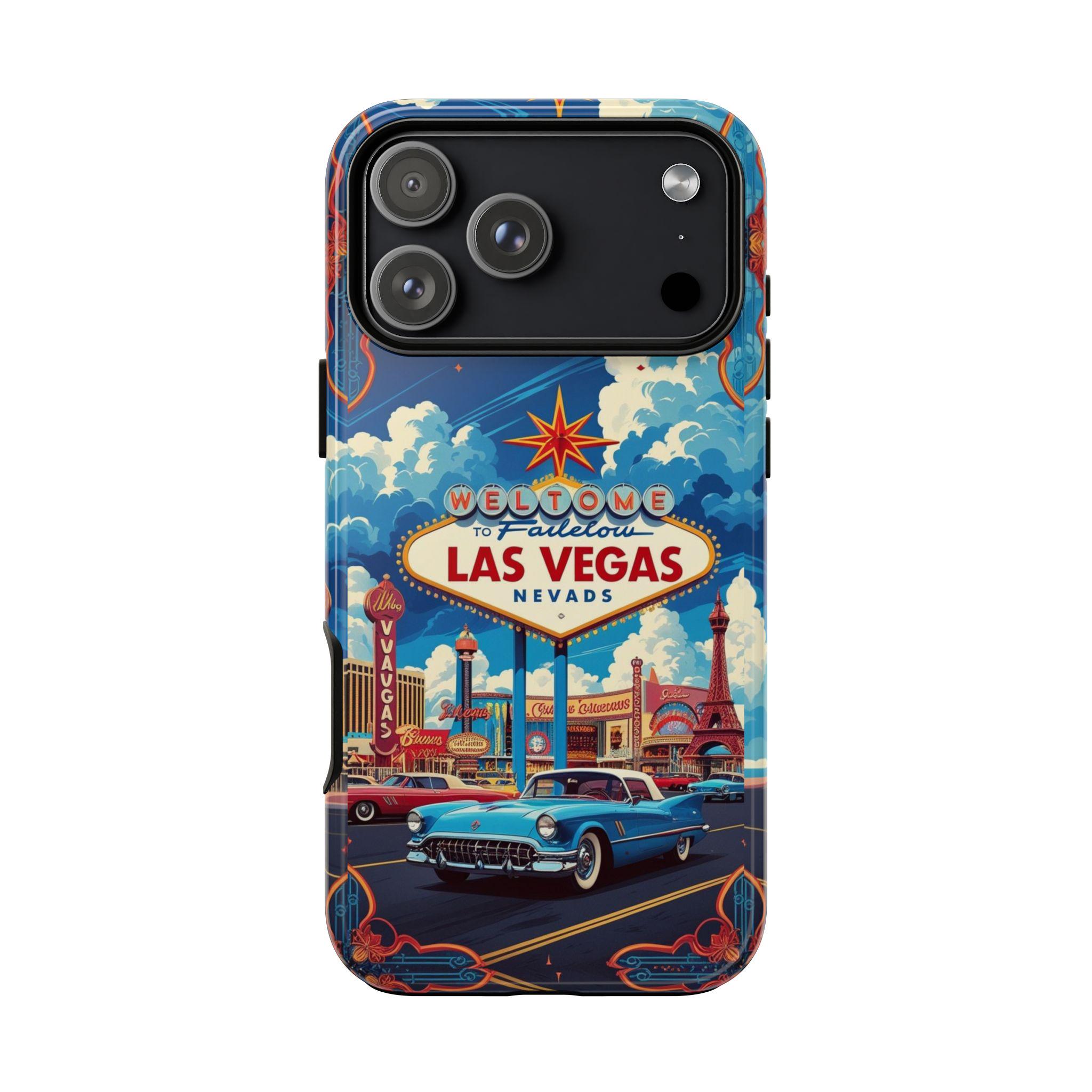 Discover Retro Las Vegas Phone Case, Travel Poster Vibe Gift