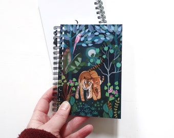 Plain A6 notebook, tiger notebook