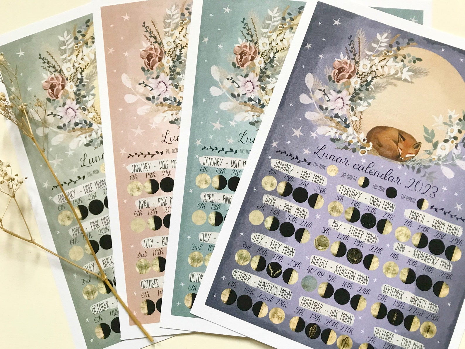 PREORDER Lunar Calendar 2023 Moon Calendar Moon Phases - Etsy UK