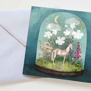 Carte de voeux licorne, carte pensée pour vous, carte pour ami