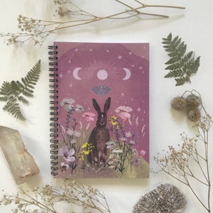 Hare notebook, nature journal, A5 lined notebook, stationery gift image 3