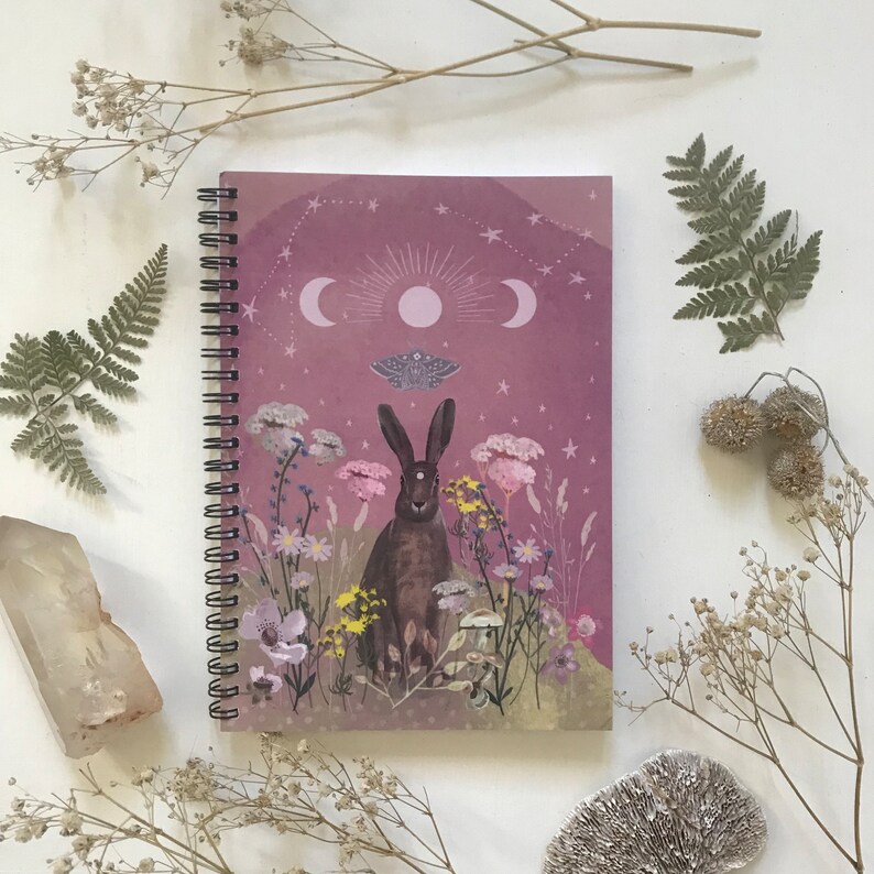 Hare notebook, nature journal, A5 lined notebook, stationery gift image 3