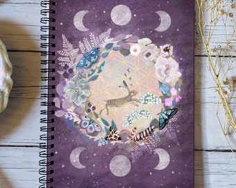 a5 notebook, Moon notebook, hare gift, sketchbook, moon stationery,