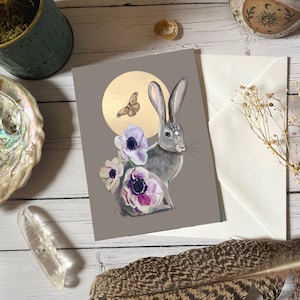 Hare card, thinking of you, greeting card