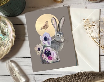 Hare card, thinking of you, greeting card