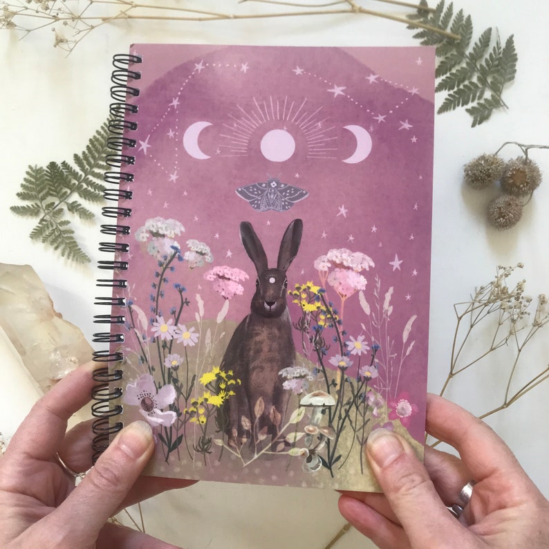 Hare notebook, nature journal, A5 lined notebook, stationery gift image 4