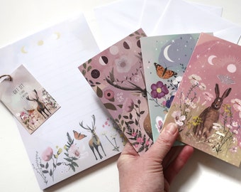 Notecards and notepad, stationery set