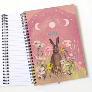 Hare notebook, nature journal, A5 lined notebook, stationery gift image 2