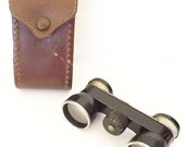 1940s Antique Pride Binoculars with Leather Case, Signed Vintage Binoculars, Made in Japan, Opera Glasses, Hunting Accessories