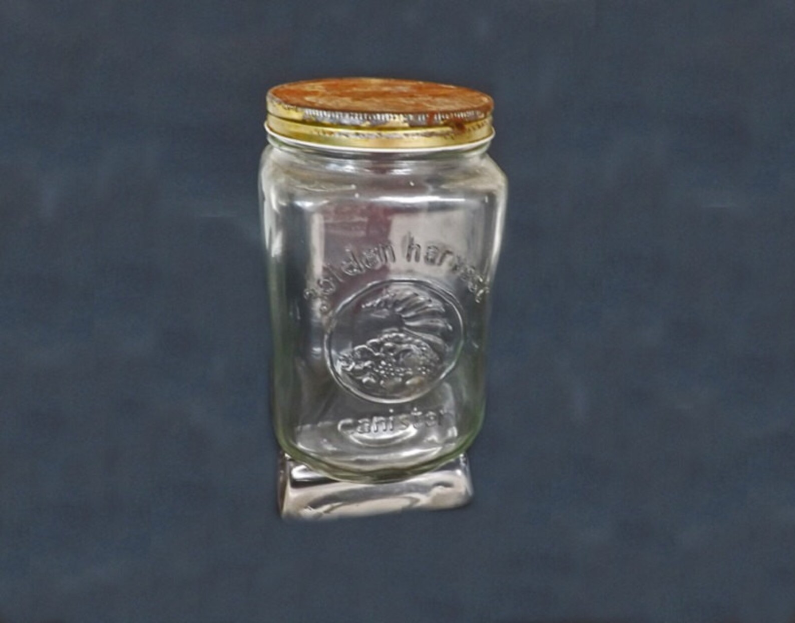 Vintage Golden Harvest Canister with Lid Fruit Jar Storage Etsy