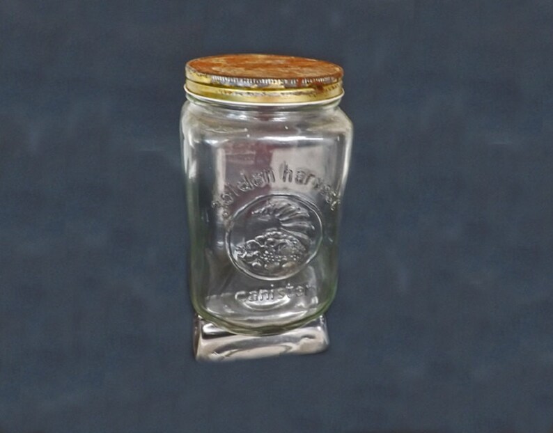 Vintage Golden Harvest Canister with Lid Fruit Jar Storage Etsy