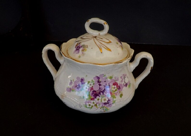Antique China Sugar Bowl Serving Dishes Kitchen Decor Etsy