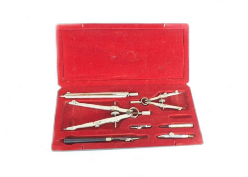 Vintage Drafting Tools Dietzgen Master Pro Drafting Set Etsy