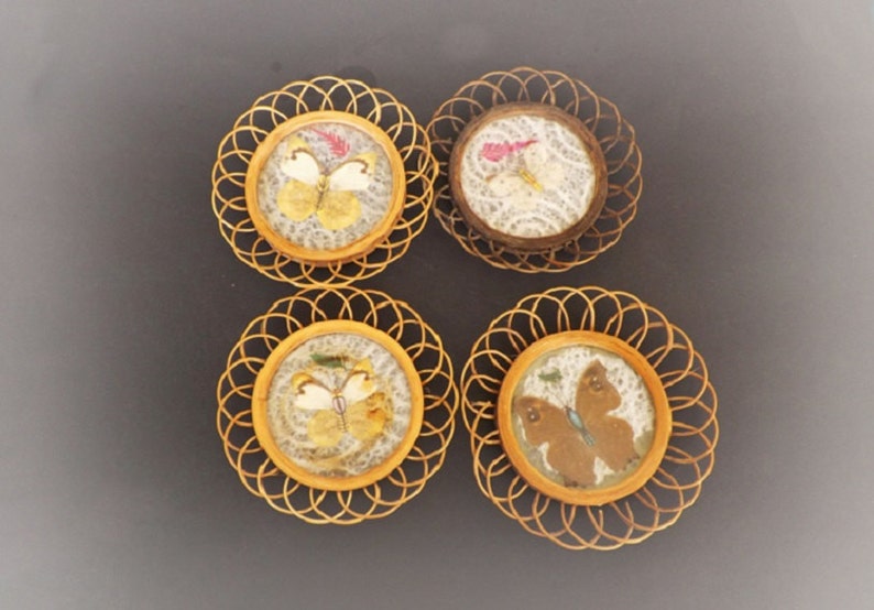 Drink Utensils Barware Decorative Coasters Vintage Home Decor Vintage Rattan Coaster Set with Rattan Caddy Tray Butterfly Decor