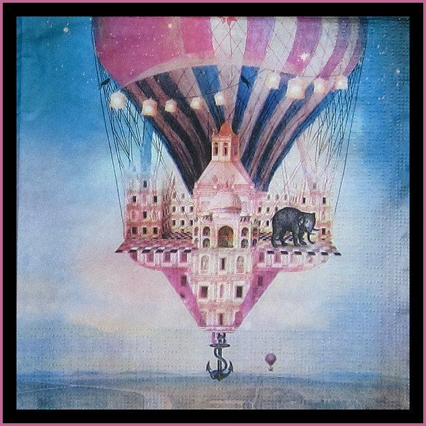 Fantasy Hot Air Balloon Decoupage Paper Napkins 4 Decoupage Etsy