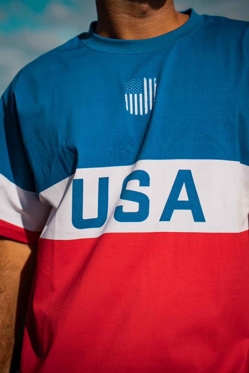 Vintage USA Soccer T-Shirt, Heavyweight Cotton Retro Football Tee, Premium Heavyweight Oversized T Shirt, World Cup Fanwear, USA Gift bild 2