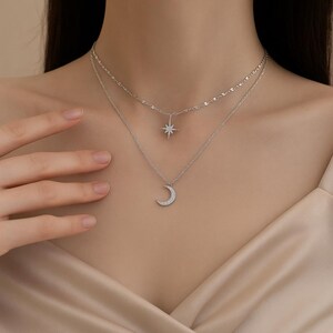 925 Sterling Silber Kette Mit Anhänger Der 8 Mondphasen Und Sonne