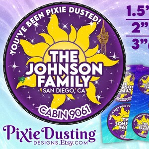 Custom Cruise Stickers (1 Sheet) for Pixie Dusting and Fish Extenders | Lost Princess Theme | Personalized Family Vacation Labels