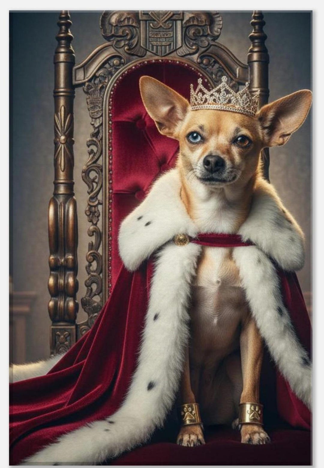 Custom Royal Pet Portrait Canvas – Regal Renaissance King or Queen - Etsy