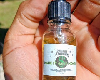 Make It Rain Money Oil, Prosperity Spell, Abundance Herbs (0.5oz Bottle)