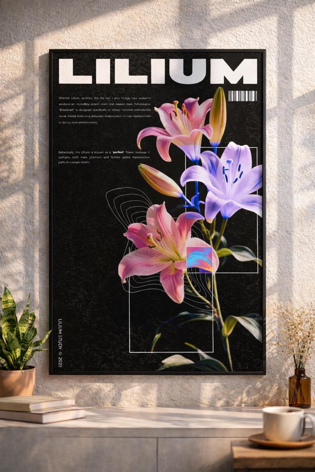 Lilium Floral Art Poster | Glossy Botanical Lily Wall Art, Modern ...