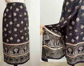 Vintage 80er Jahre Medaillon Tribal Print Wrap Rock Größe 12 L