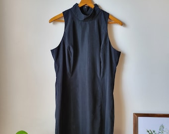 Vintage Hugo Buscati svart Mockneck Bodycon-klänning storlek M