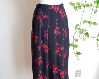 Vintage Koret Maxi Pleated Floral Skirt Size 10