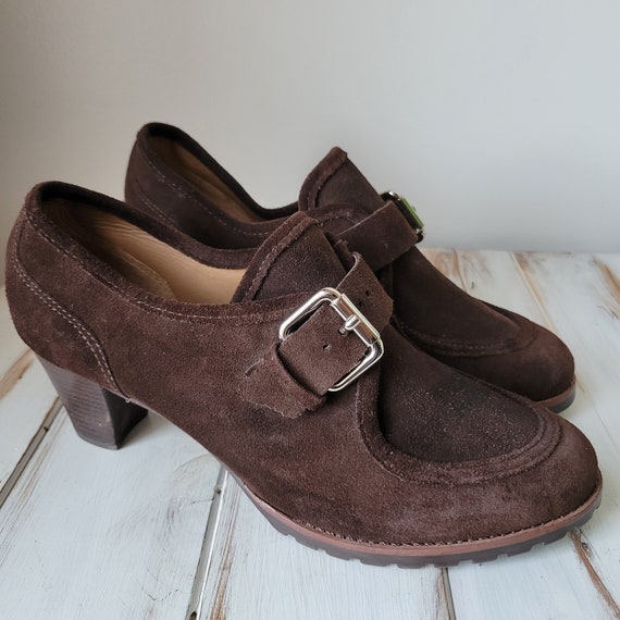 Vintage Klub Nico Never Worn Brown Genuine Leather Heel Monk  display picture 1