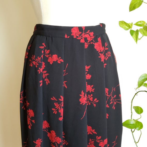 Vintage Koret Maxi Pleated Floral Skirt Size 10 - image 2