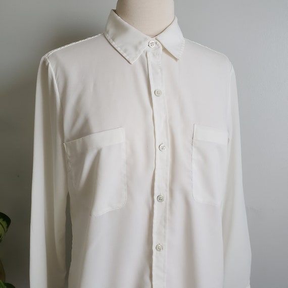 Vintage Coldwater Creek Cream Pocket Longsleeves … - image 2