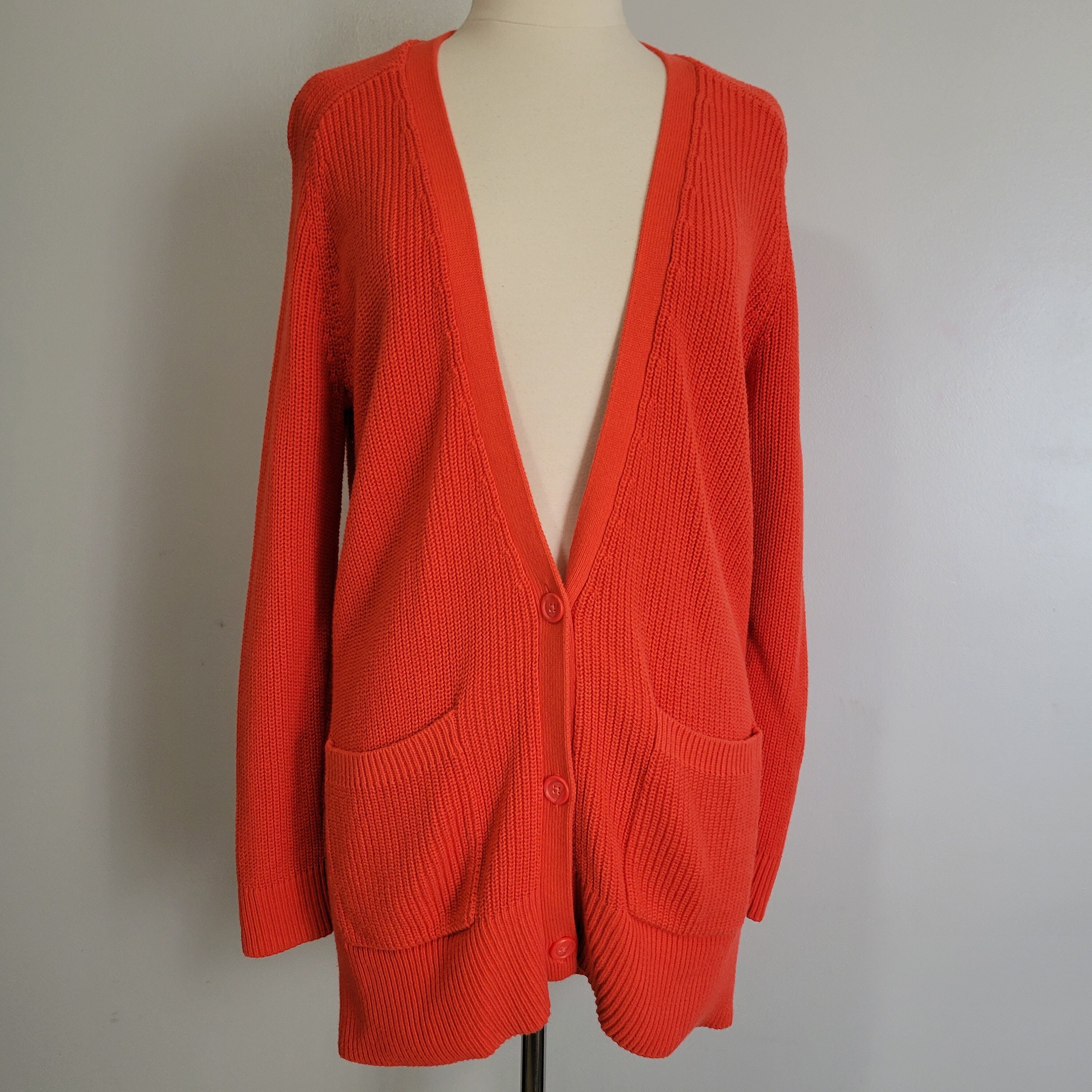 Orange Cardigan - Etsy