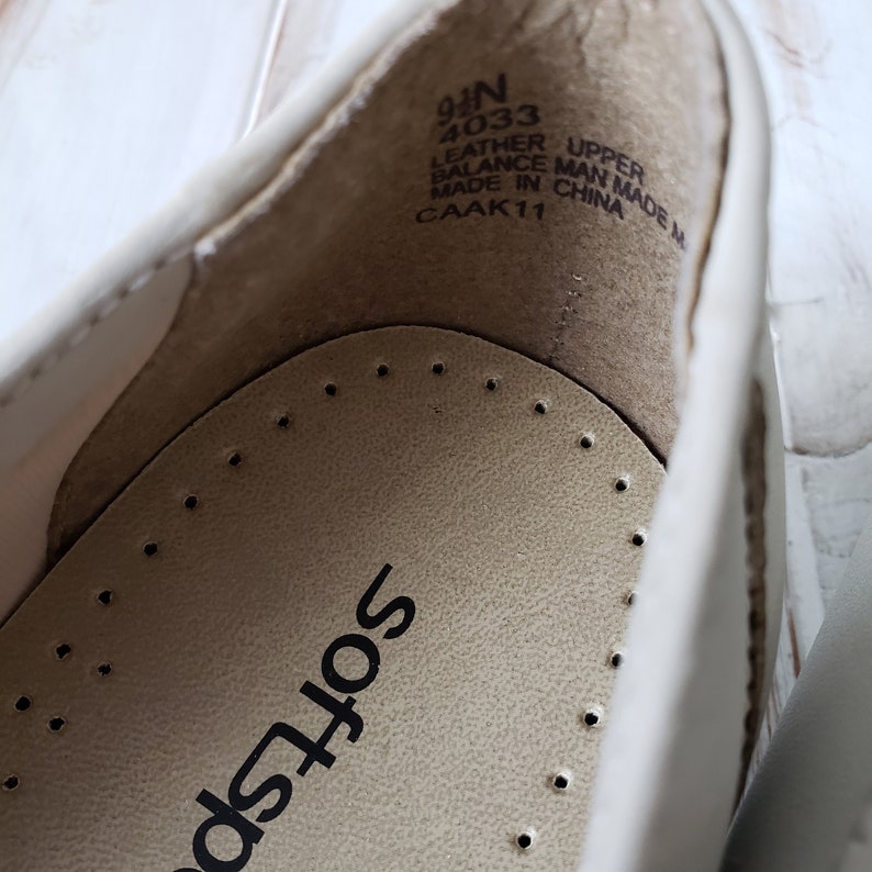 Storlek 9,5 N Vintage New Old Stock Vävda Loafers Off White Färg bild 8